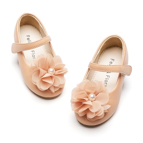 Image of Felix & Flora Toddler Flower Girl Dress Shoes - Girl Ballet Flats Party School Shoes Wedding