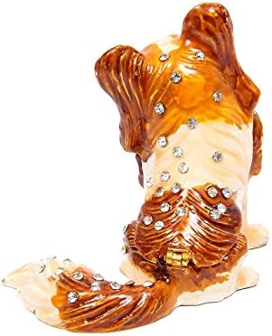 QIFU Dog Series Hand Painted Hinged Jewelry Trinket Box Unique Gift Home Decor