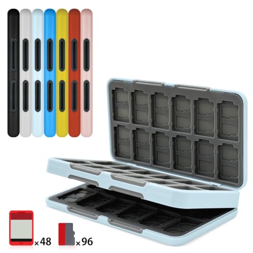 Kedoukedou Switch2 �Q�[���J�[�h�P�[�X 48�����[ microSD �J�[�h��96�����[ �}�O�l�b�g�� �n�[�h�V�F�� �u���[