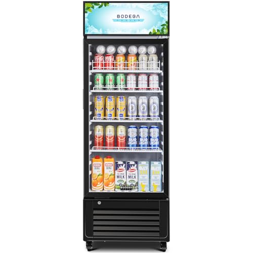 Image of BODEGACOOLER Commercial Beverage Refrigerator and Cooler, 10.0 Cu.Ft Commercial Merchandiser Refrigerator with Soft LED Light, Commercial Fridge, Display Refrigerator with 240 cans & 120 bottles.