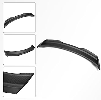 Jogon Dry Carbon Fiber Rear Spoiler Wing for Ford Mustang S650 GT Dark Horse 2024 2025 Trunk Spoiler Integrated with Gurney Flap Style (Matte CF)