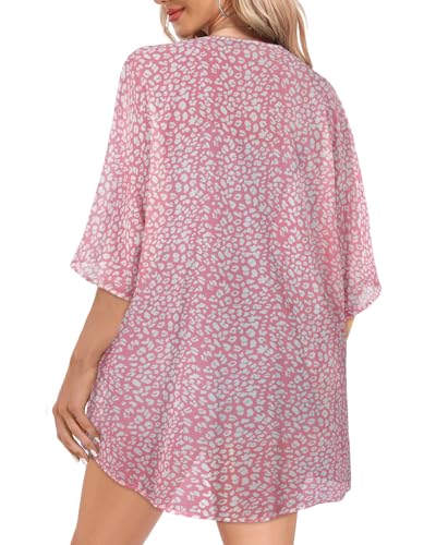 Image of Women Kimono Cardigans Casual Summer Tops Cover up Open Front Floral Print Resort Wear 2026