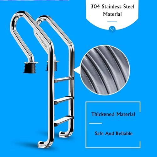 Escalera para piscina con 2 peldaños en acero inoxidable miniatura 5