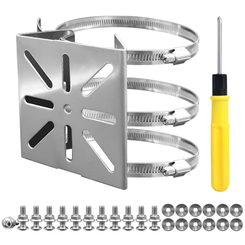 ZHIYUQL® Masthalterung Kamera Masthalter Edelstahl Halterung für Überwachungskamera Universal Vertikale Stangenhalterung mit 3 Verstellbaren Schlaufen