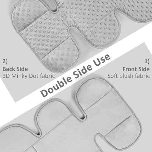 Image of Infant Car Seat Insert Head and Body Support Thickened, GFU 3-in-1Reversible Newborn Insert for Carseat with Strap Pads, Soft Stroller Cushion Pillow Insert for Boys and Girls, Grey