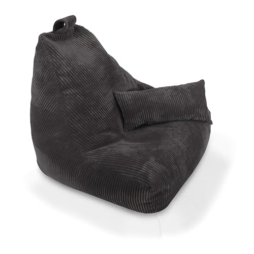 Ecopuf Keiko | Asiento Suave Tipo Puff de Pana | Dimensiones 75x75x70 cm + Cojín Integrado