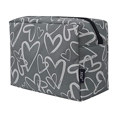 NGIL Large Cosmetic travel Pouch, Heartful-Gray, L Cover