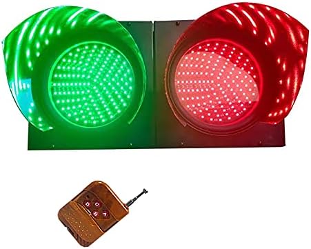 8-Inch LED Traffic Light, Remote Control Stop/Go Indicator, Red/Green Warning Light for Dock Bay, Traffic Management, Outdoor Emergency Signal, High Visibility Safety Light