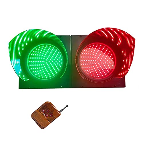 8-Inch LED Traffic Light, Remote Control Stop/Go Indicator, Red/Green Warning Light for Dock Bay, Traffic Management, Outdoor Emergency Signal, High Visibility Safety Light