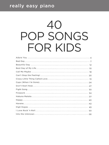 image for Hal Leonard 40 Pop Songs for Kids | Really Easy Piano Songbook for Beg