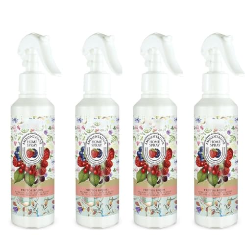Panda Home Ambientador Home Spray – Pack de 2/4 Botellas – Fragancias Variadas para el Hogar – Aroma Duradero y Refrescante-FRUTOS ROJOS -PACK4