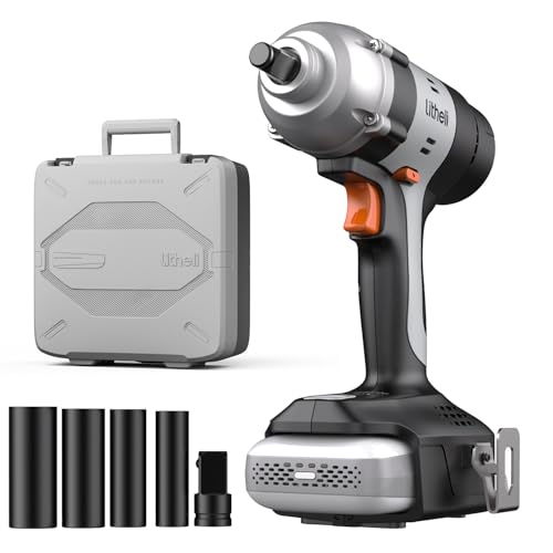 Image of LiTHELi 20V Cordless Impact Wrench Kit with 2.0Ah Battery, 1 /2 inch Hog Ring Impact Gun, Max 295ft-lbs & 3000IPM, 5 Torque Settings, 5 Sockets & Blow Molded Case, for Car Tire, Home Repair & DIY