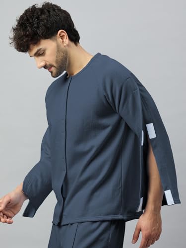 HAXOR Unisex Post Surgery Valcro Open Tearaway Full Sleeve Premium Cotton T-Shirt for Post-Op Care3