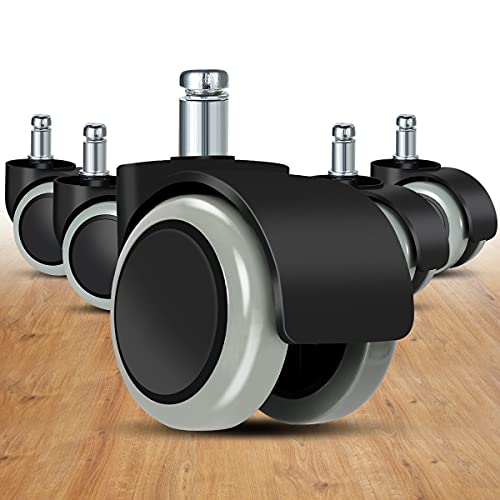 Ruedas para silla de oficina (juego de 5) – Ruedas de repuesto de 11 mm x 22 mm para silla de juegos, silla de escritorio, ruedas de silla de oficina para proteger suelos, ideal para suelos de madera