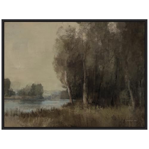 Amanti Art Framed Canvas Wall Art 32x42 Moody Landscape by Danhui Nai, Framed Wall Art Canvas, Landscapes Artwork, Modern Contemporary Decor, Oversize Poster Painting for Living Room, Bedroom, by Amanti Art - Used condition - US$169.55