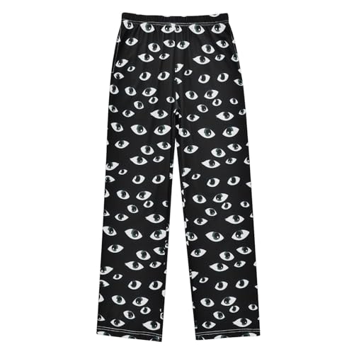 Pajama Pants Blue Eyes on Black Pattern PJ Bottoms Sleepwear Lounge Sleep Pant with Pockets