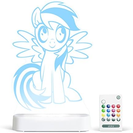 Rainbow Dash My Little Pony Starlight - Color Change 12 Color Pattern LED Decorative Night Light for Kids with Remote