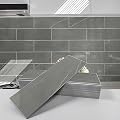 Avant Decor | Sample Tile | Stone Composite Subway Stone Texture Tiles | Peel and Stick Kitchen Backsplash Tiles | Wall Tiles | 4” x 12” | Bex Metro Glossy Slate
