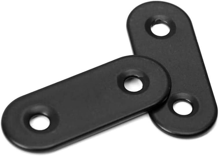 Miniatura 5 de Soportes de metal plano negro, 20 soportes de esquina rectos con 40 tornillos (negro, 0.630 x 1.417 in)