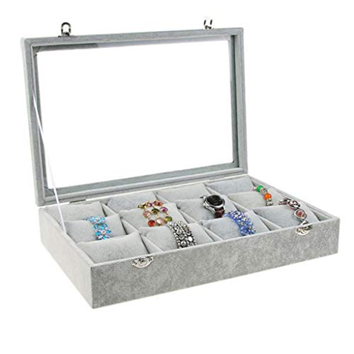 non-brand Caja de Almacenamiento Joyera Vitrina de Joyas Herramienta de Laboratorio Equipo Trabajo - Gris