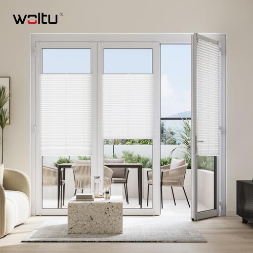 WOLTU Plissee Klemmfix ohne Bohren, 80 x 220 cm, Weiß Plisseerollo – Ansicht 2