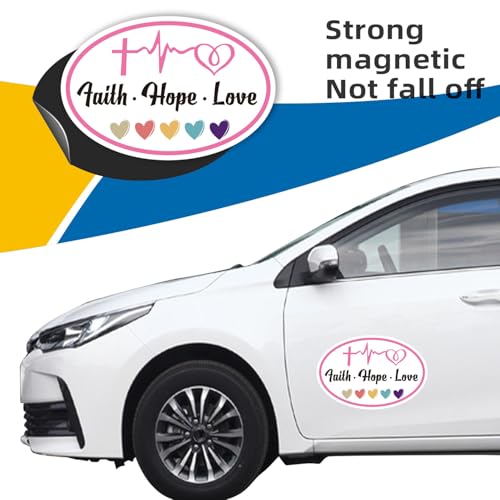 Image of Faith Hope Love Heart Car Magnet Decal for Car, Heavy Duty Automotive Truck SUV Magnet Decal