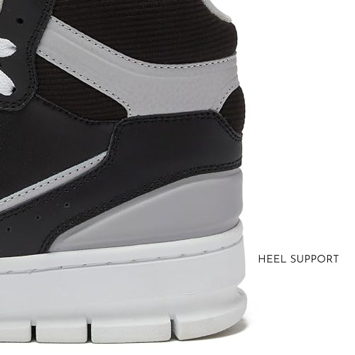 Avia 821 High Top Sneakers for Men, Indoor or Outdoor Mens Basketball Shoes - Black/White Trim, 10.5