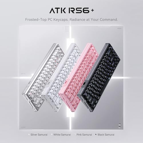 Image of ATK RS6+ 65% Wired Mechanical Gaming Keyboard, Aluminum Magnetic Switch, 8K Polling Rate, 0.08ms Ultra-Low Latency, 5-Layer Acoustic Padding, RGB Backlit, for PC Mac - Silver Samurai