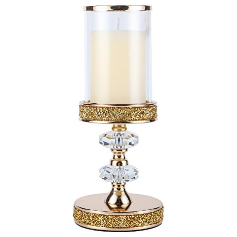 Candle Holder, Pillar Candle Holders, Crystal Candlesticks Holder for Wedding, Parties, Events, Chirstmas,Home Decor, Table Centerpieces CH028D (M) Cover