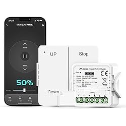 Control Persianas Xiaomi Relé de Persianas WiFi con RF Control Remoto, Maxcio Interruptor Persianas WiFi con Función de Porcentaje Control por App y Voz, para Motor de Persiana, Toldos, Cortinas