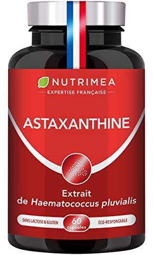 Astaxanthine - Extrait de Haematococcus Pluvialis 40 mg - 100% Naturel - Vegan - Antioxydant - Formule Premium - 60 Capsules - Nutrimea - Fabriqué en France