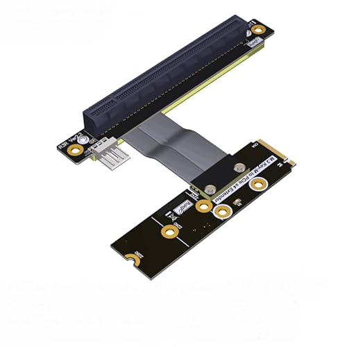 QJJ M.2 NVMe to PCI Express x16 Extender Adapter Jumper for GPU Graphics Video Cards 90 270 180 Degree (10cm, R43UR)