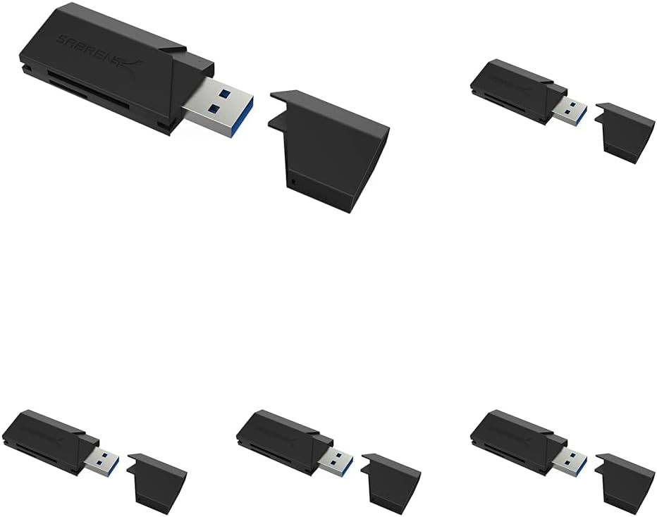 SABRENT SuperSpeed 2 Slot USB 3.0 Flash Memory Card Reader for Windows, Mac, Linux, and Certain Android Systems Supports SD, SDHC, SDXC, MMC/MicroSD, T Flash [Black] (CR-UMSS) (Pack of 5)
