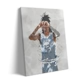 Modern Basketball Canvas Wall Art, Ja Morant Abstract Splash Ink Sports Player Poster, Artistic Athletic Artwork for Teen Boys Room Bedroom Living Room, Motivational Sports Wall Decor for Gym Office, 8x10 Inch