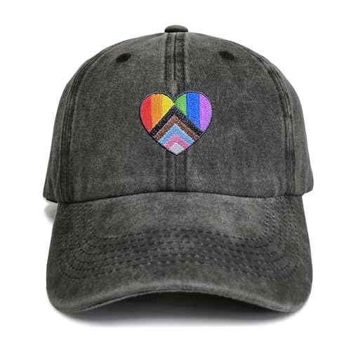 Image of Embroidered Pride Hat LGBT Cap Low Profile Distressed Dad Hat