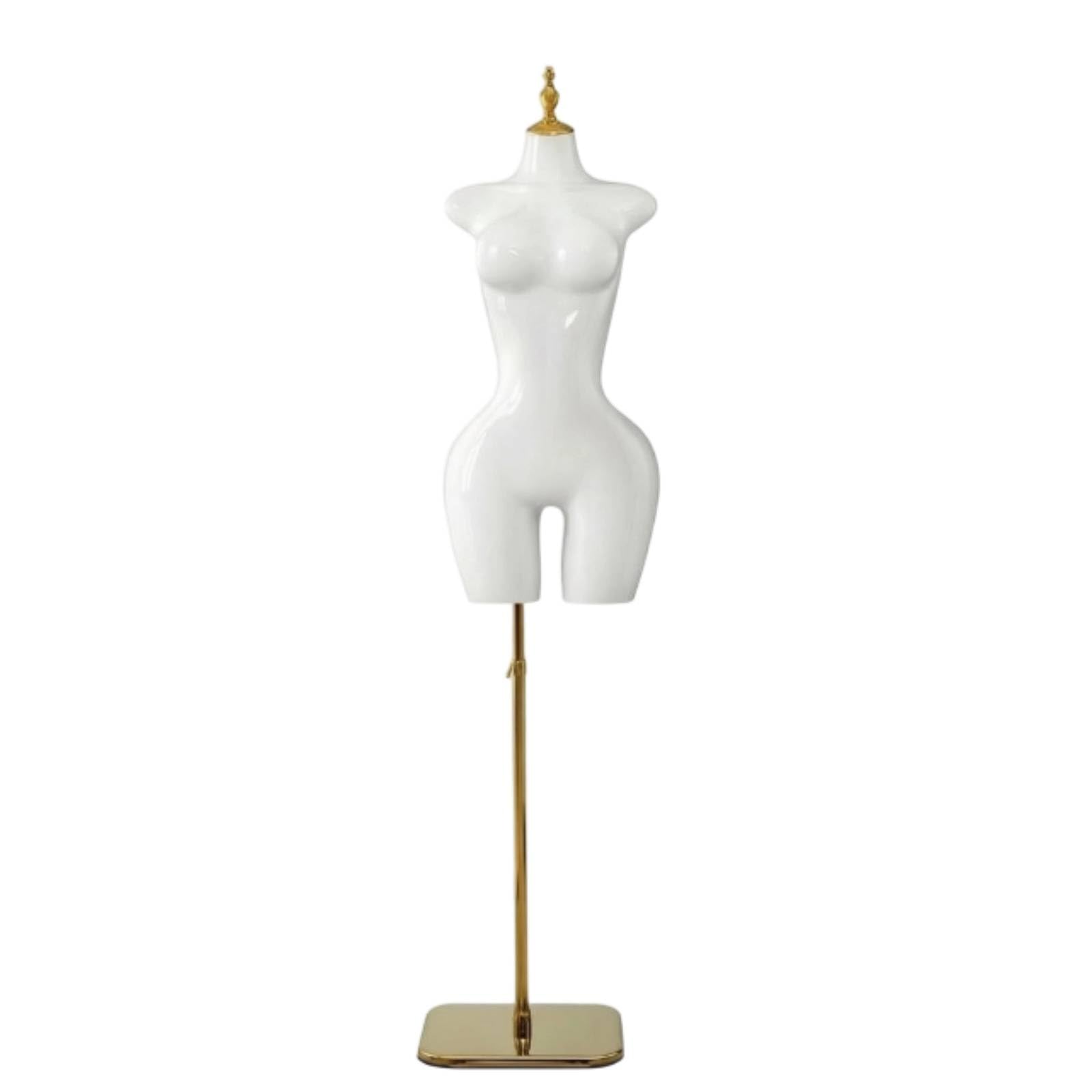 Schaufensterpuppe Damen Halbfigur Torso Büste Taille Hüfte Fuß Platte Stange Elegante Oberfläche Stabilisierte Präsentation Shopfenster Bekleidung für, Weiß