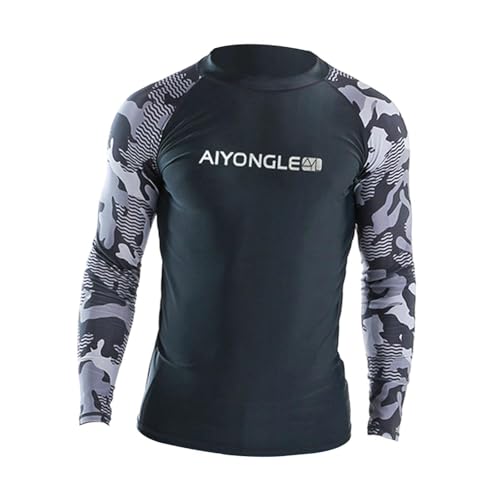 Camiseta de natación para hombre manga larga, camisa de surf, top para natación, secado rápido, poliéster suave, cómoda, protección, adecuada para surf y natación en la playa, talla M miniatura 6