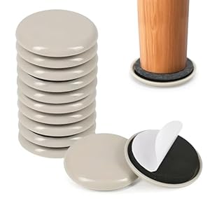 12 Pack Furniture Sliders & Chair Leg Floor Protectors with Plastic Base,Non-Slip Furniture Pads for Heavy Items,Legs, Carpet,Appliance,Sliders for Washing Machine, Sofa, Table (Plastic, 1)