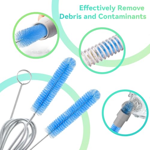 Image of CPAP Hose Cleaner, 7 Feet Flexible CPAP Tube Cleaning Brush and 7 Inches CPAP Cleaning Brush for CPAP Mask Hose Blue
