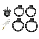ZeeKoug Gaglia di Protezione Sportiva di novità, 4 Dimensioni di Accessori Anello, Tempo Libero al Coperto E Strumenti Divertenti, Regalo di Coppia (Fronte Nero) immagine