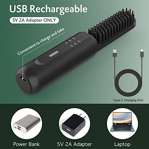 Rehoyo KR017 Beard Straightener For Men, Rehoyo Portable Cordless Hair Straightener, Anti-Scald Heated Beard Brush thumb #5