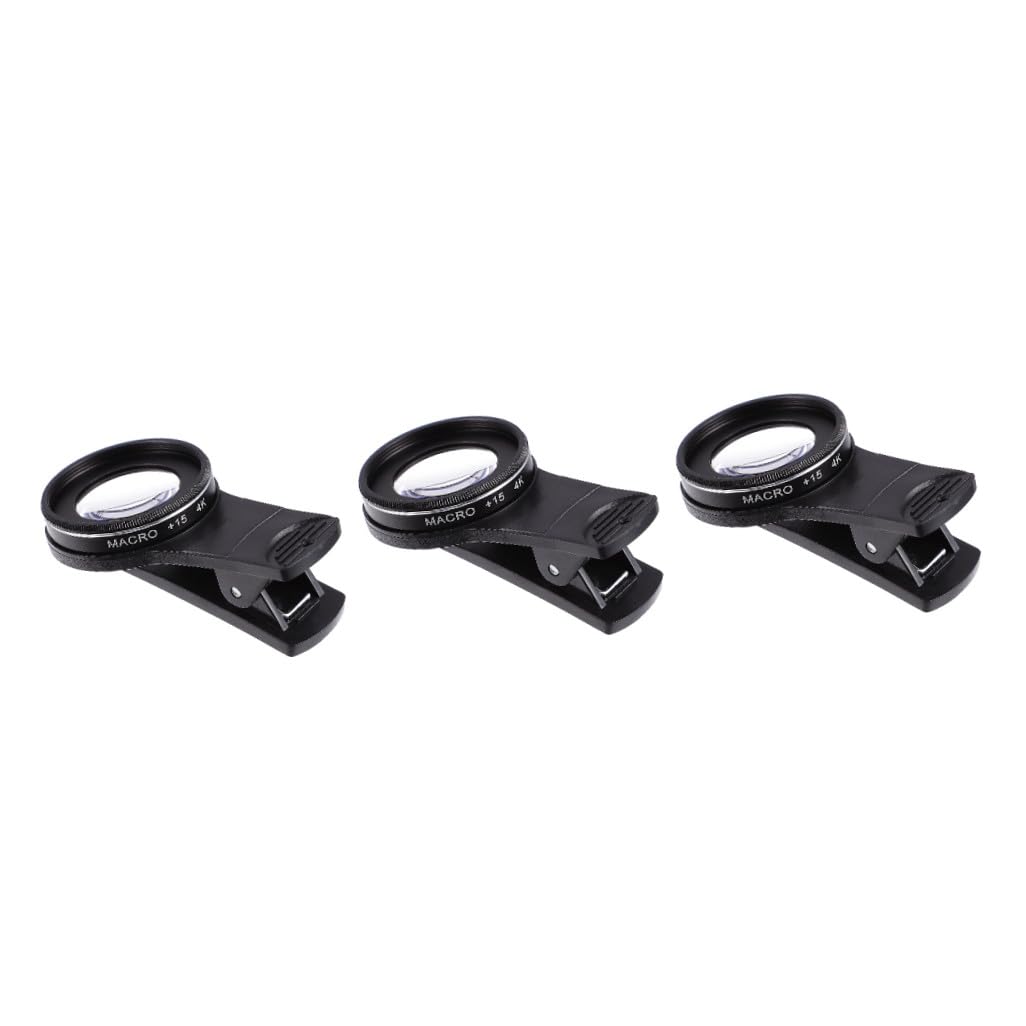 Mikinona 3-teiliges Makroobjektiv-Set Für Telefonkameras 37 Mm Weitwinkelobjektiv Keine Verzerrung (15x/30x)