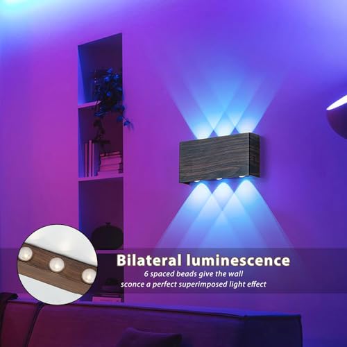 Lámpara de Pared Interior contra la Fatiga Visual Aplique LED RGB Regulable con Control Táctil 5