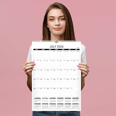 2026-2027 Wall Calendar - 18-Month Wall Calendar from July 2026 to June 2027, 11.4 x 14.6, Vertical Monthly Calendar 2026-2027, Twin-Wire Binding, Perfect for Planning Your Home and Office
