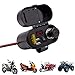 Produktbild RSGK Motorrad wasserdicht Schalter Zigarettenanzünder, 4-in-1 wasserdichte Ladebuchse 12V / 24V Dual USB Adapter Ladestecker, mit Uhr