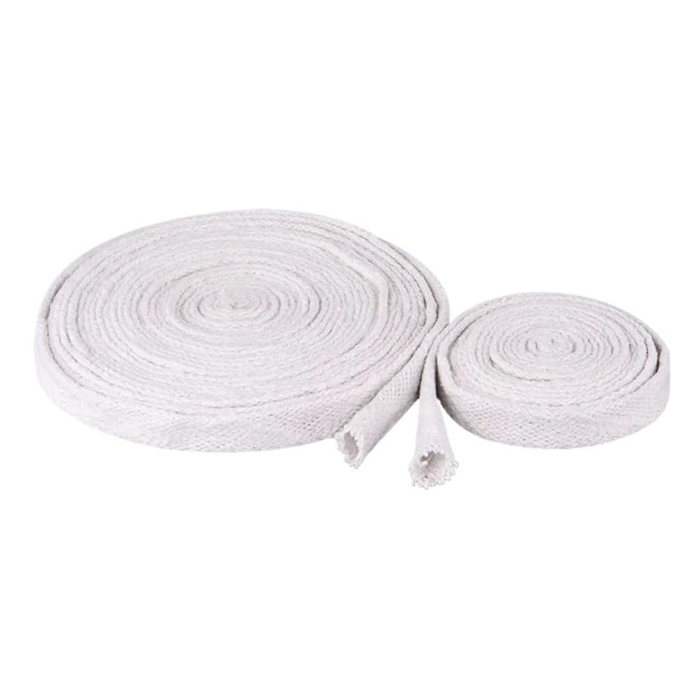 Corda in fibra di vetro per stufe, Guaina intrecciata in fibra ceramica for alte temperature, diametro 1 m. for cavo bianca da 20-80 mm 1pz | 65mm