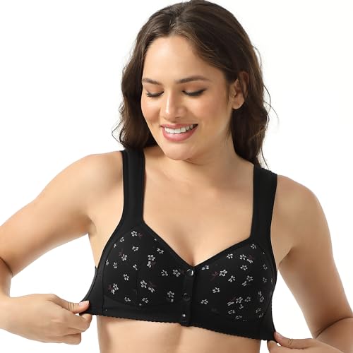 Image of Daisy Bras for Women, Front Snap Closure Padded Bra for Older Senior Women, No Underwire Comfortable Bra