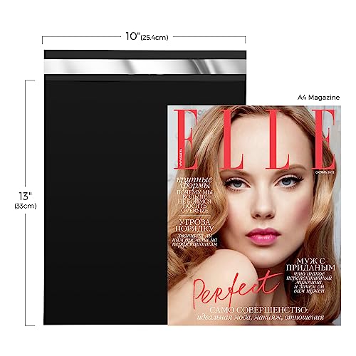 Image of Fuxury 1000 Pack 10x13 inch Black Poly Mailers Bulk,Waterproof Mailing Envelopes for Clothing,Strong Adhesive Self Seal Poly Shipping Bags for Postage Return Books Small Business