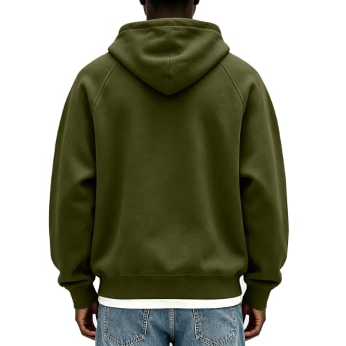 Mens Raglan Pullover Hoodie Drawstring Rib Cuffs Casual Travel Sweatshirt - image 2