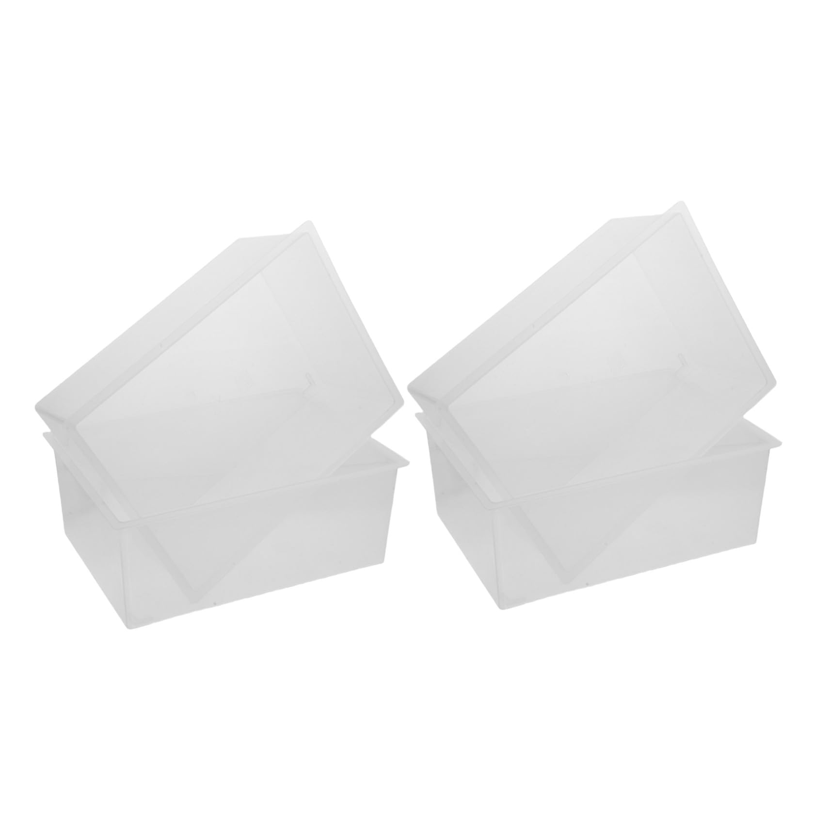 ULTECHNOVO Bacinella in Plastica Trasparente Quadrata per Laboratorio Set da 4 Pezzi Lavabo Resistente a Sostanze Chimiche Vasca per Esperimenti Scientifici e Pulizia Attrezzature